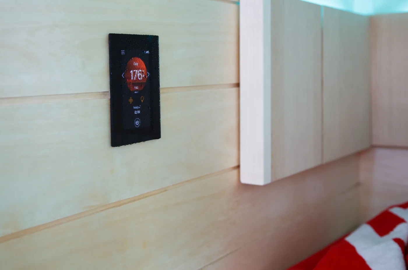 Harvia Fenix FX45 Smart Wi-Fi Sauna Control (FX45-U1-U3-XC) — installed in a sauna