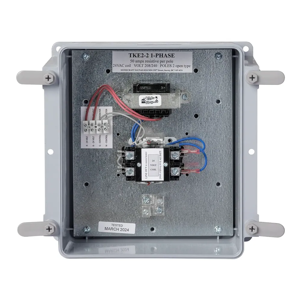 Homecraft TKE2-2 Digital Sauna Control, Outdoor setup (outdoor contactor box) — another angle