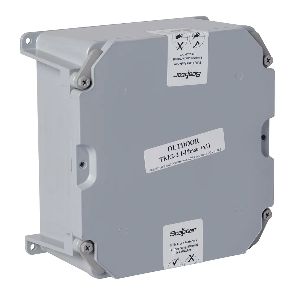 Homecraft TKE2-2 Digital Sauna Control, Outdoor setup (outdoor contactor box) — another angle