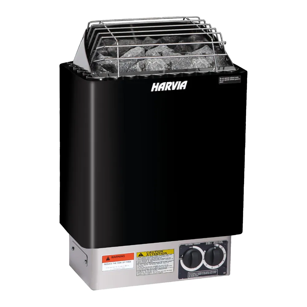 Harvia KIP Electric Sauna Heater, 6 kW · Built-in controls · Black — product photo