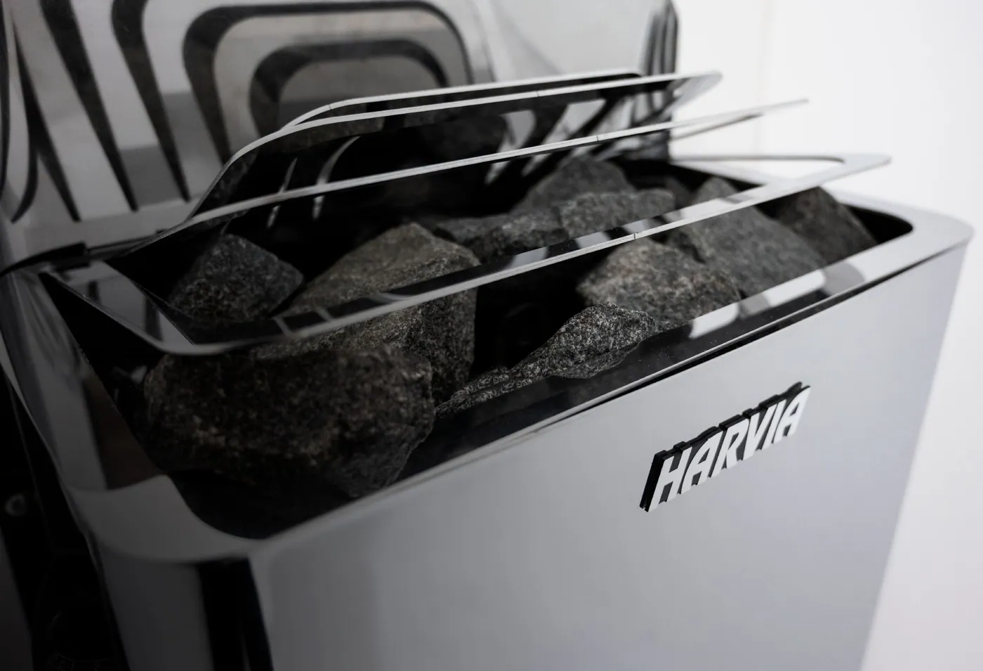 Harvia The Wall Electric Sauna Heater — installed in a sauna