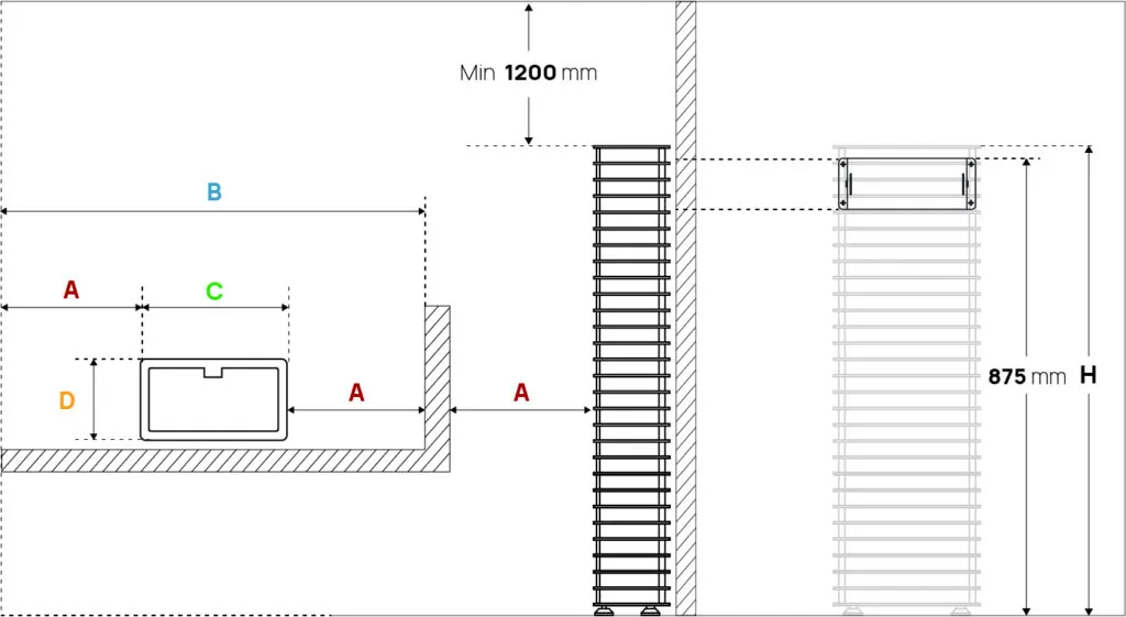 HUUM CLIFF Mini Electric Sauna Heater — dimensions diagram
