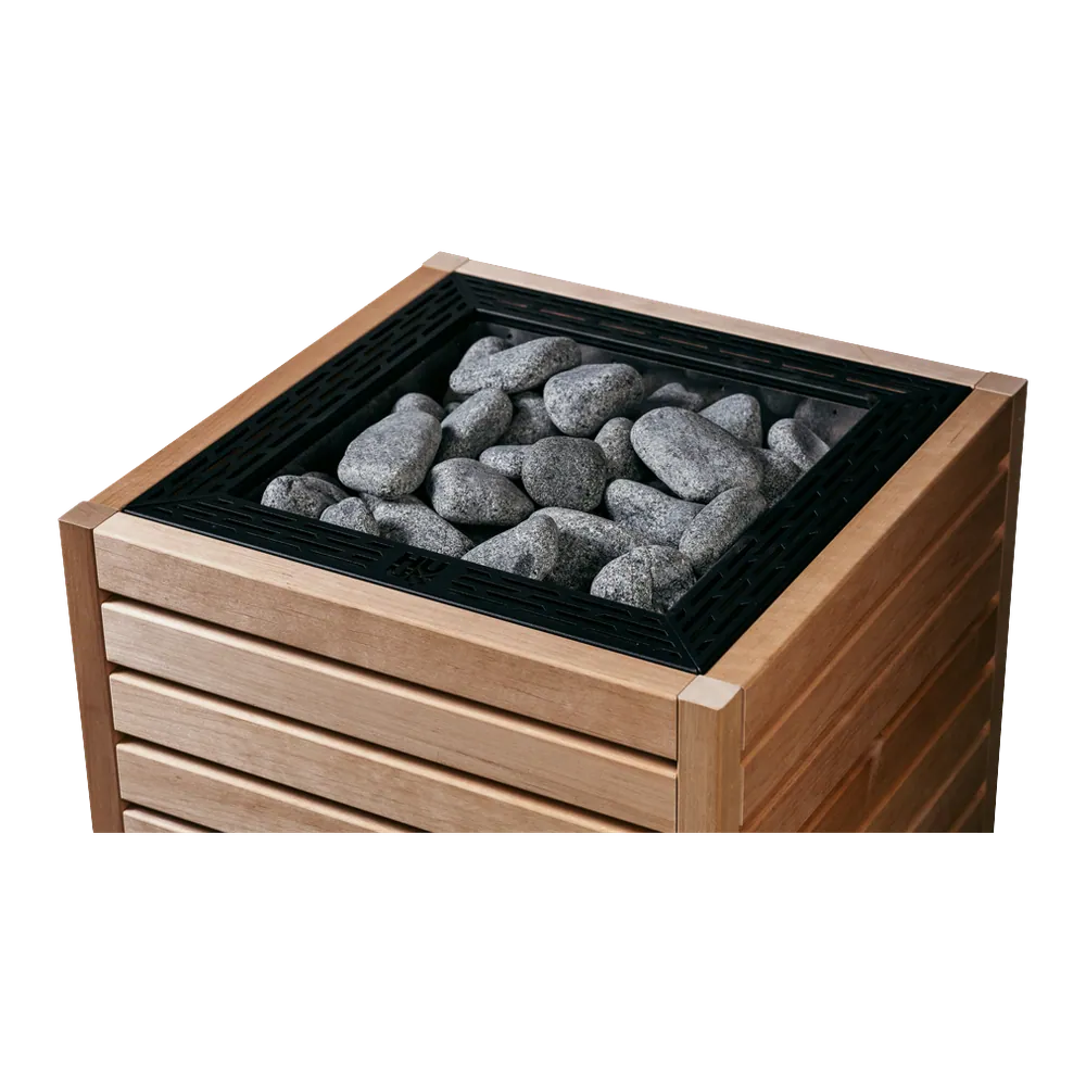 HUUM CORE Electric Sauna Heater, 6 kW · Wood panels — another angle