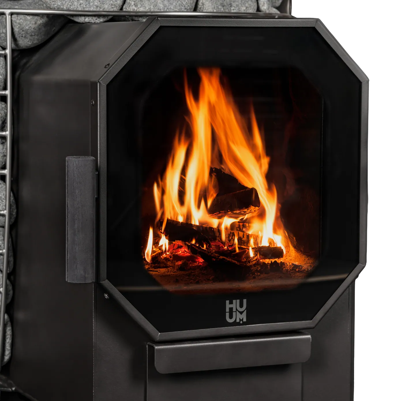 HUUM HIVE Flow Wood-Burning Sauna Stove — close-up detail
