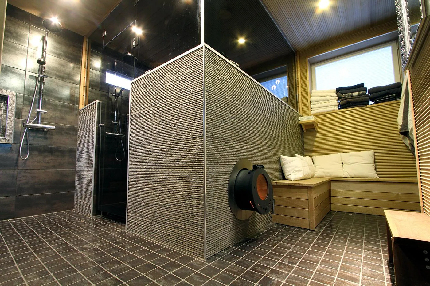 IKI SL Wood-Burning Sauna Stove — installed in a sauna