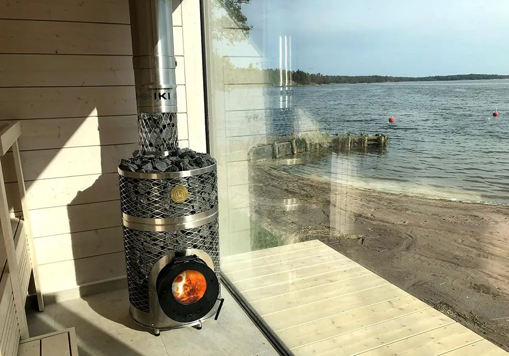 Löyly-IKI Wood-Burning Sauna Stove — installed in a sauna