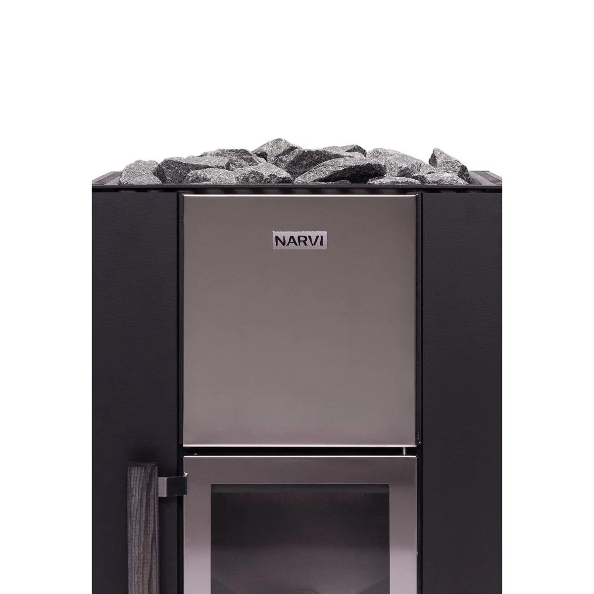 Narvi Kuru Wood-Burning Sauna Stove — installed in a sauna