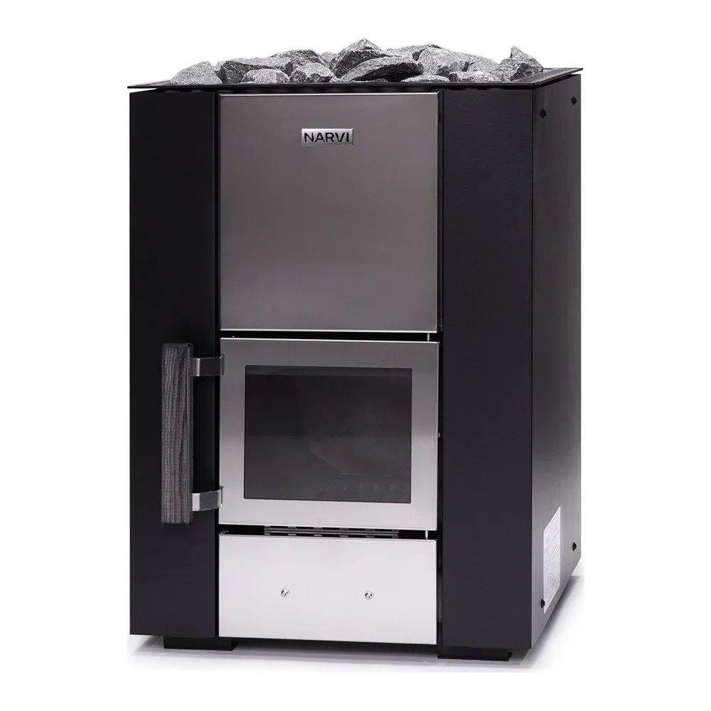 Narvi Kuru Wood-Burning Sauna Stove — another angle