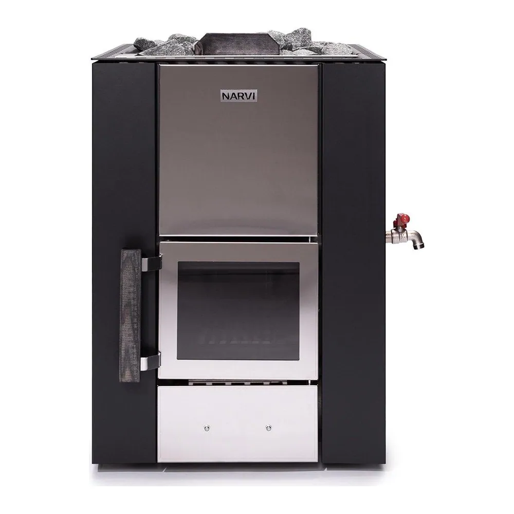 Narvi Kuru Wood-Burning Sauna Stove, 20 VSE (water tank) — product photo