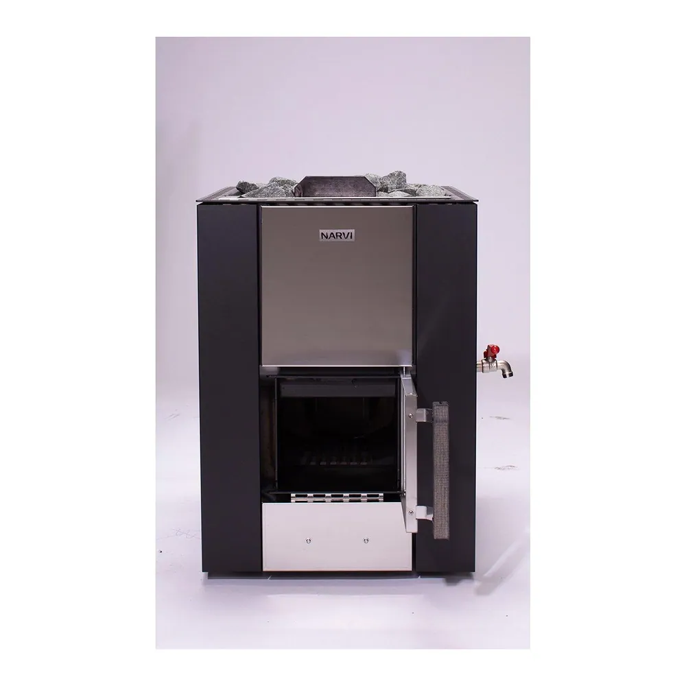 Narvi Kuru Wood-Burning Sauna Stove, 20 VSE (water tank) — another angle