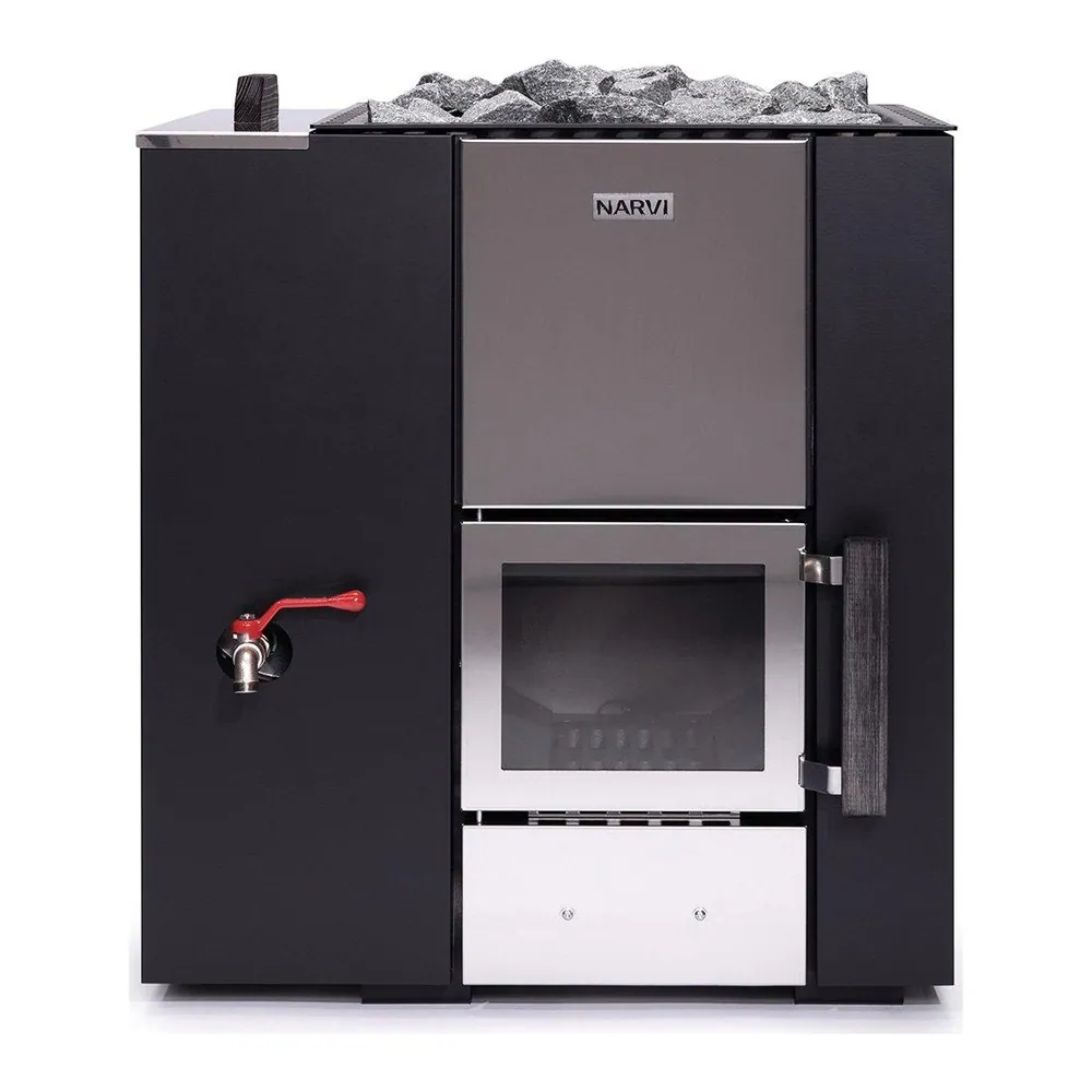 Narvi Kuru Wood-Burning Sauna Stove, 20 VSV (water tank) — product photo