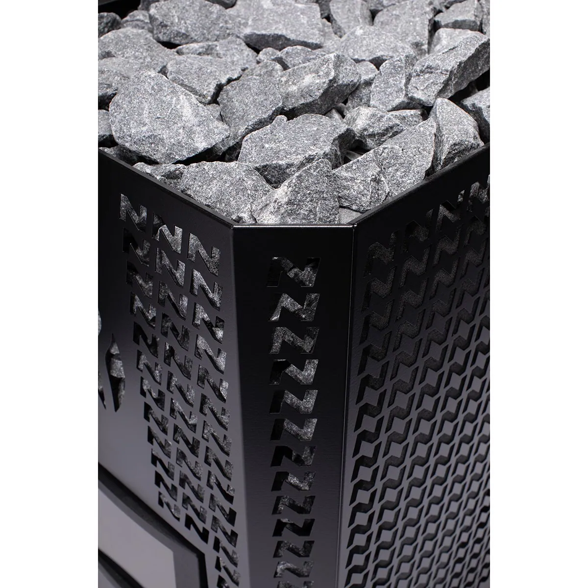 Narvi Stony Wood-Burning Sauna Stove — installed in a sauna