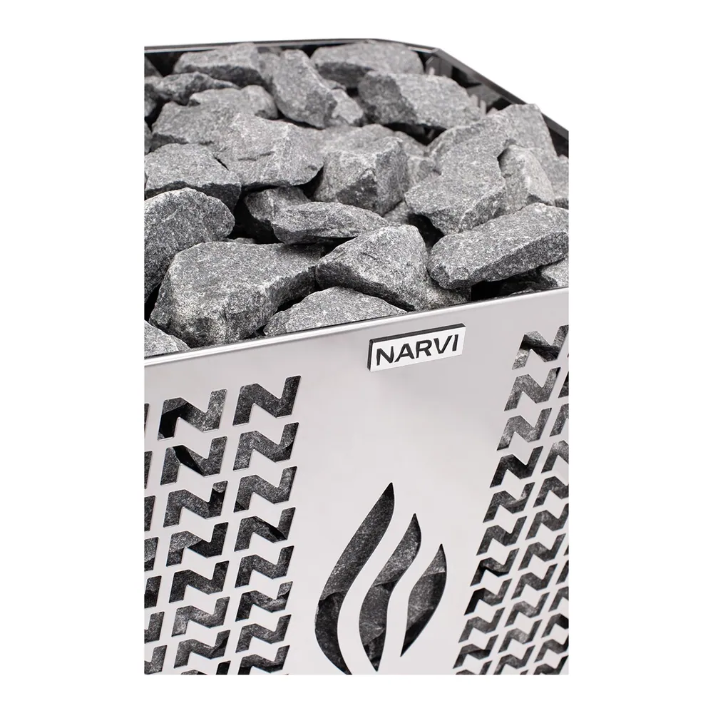 Narvi Stony Wood-Burning Sauna Stove, 20 Stainless — another angle