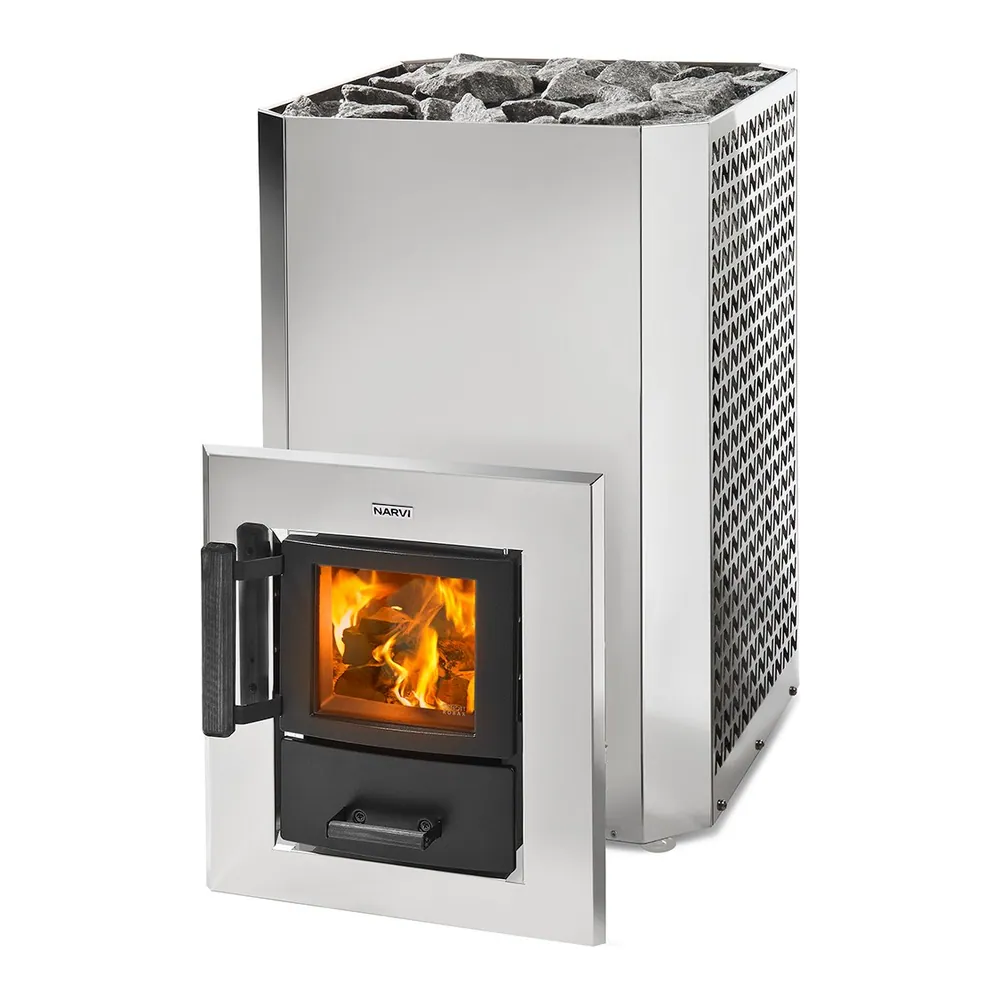 Narvi Stony Wood-Burning Sauna Stove, 20 Through-Wall — product photo