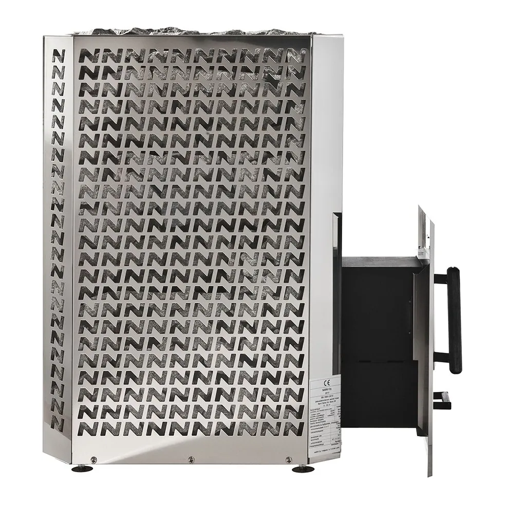 Narvi Stony Wood-Burning Sauna Stove, 20 Through-Wall — another angle