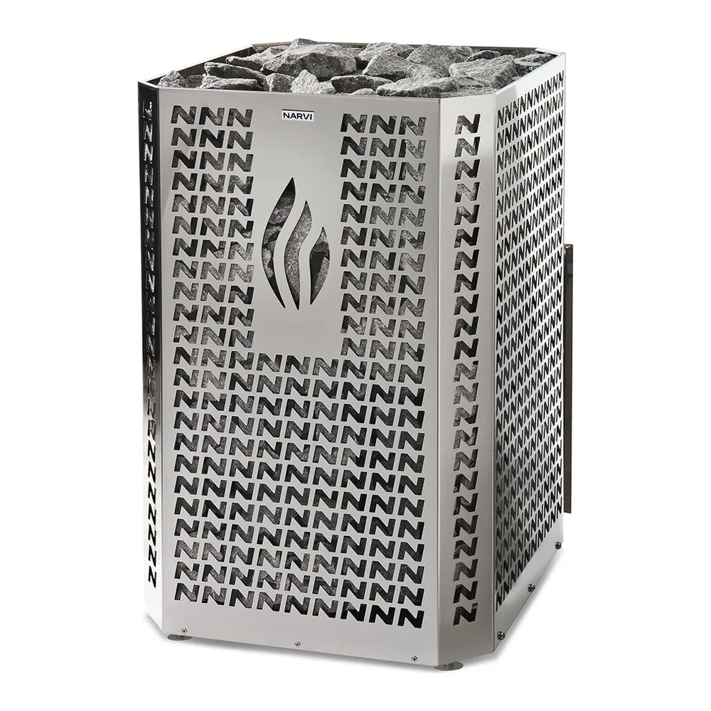 Narvi Stony Wood-Burning Sauna Stove, 20 Through-Wall — another angle