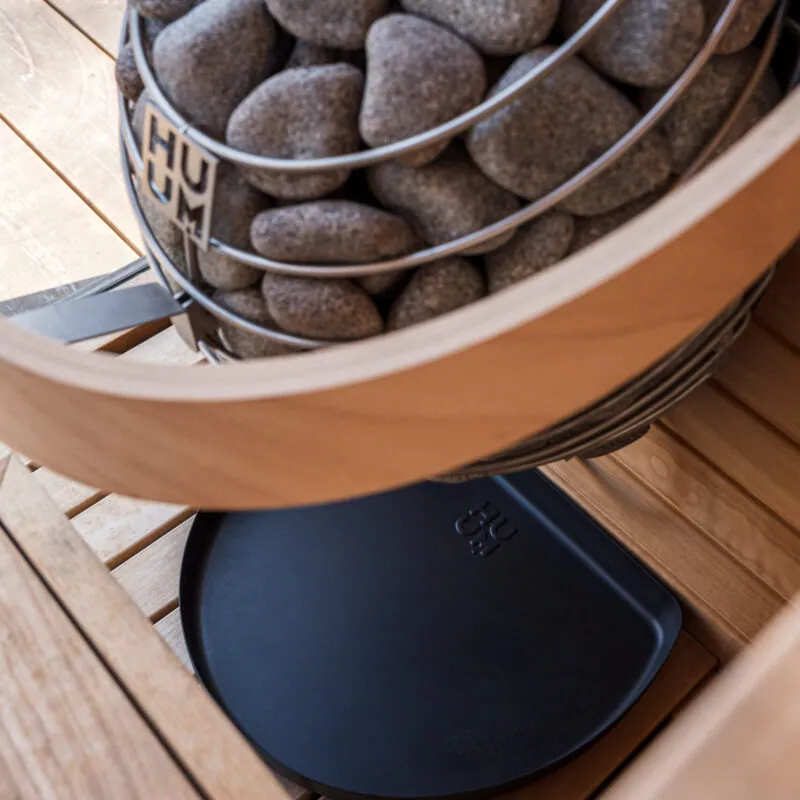 HUUM DROP Safety Railing — installed in a sauna