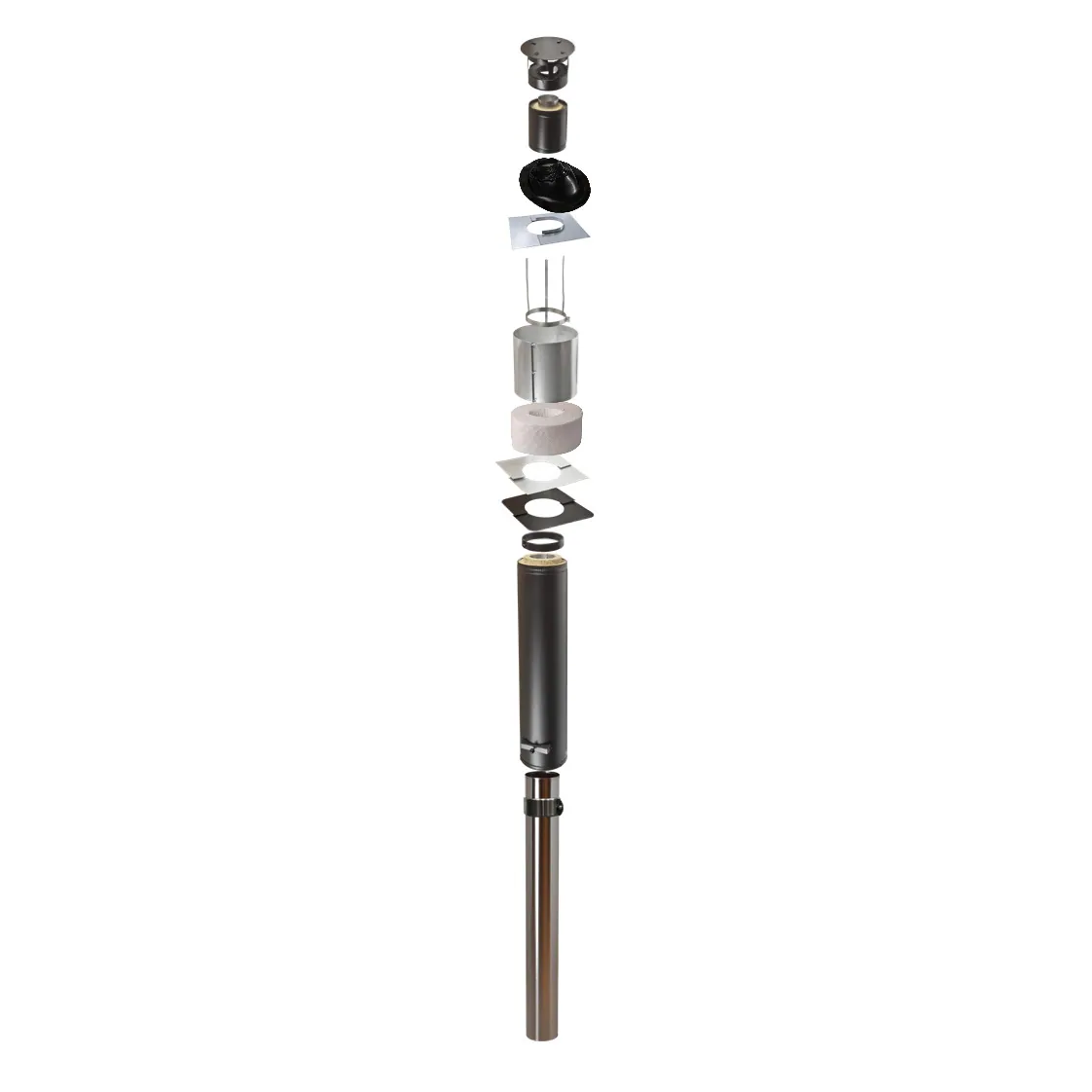 Narvi Standard Chimney Flue Kit — dimensions diagram