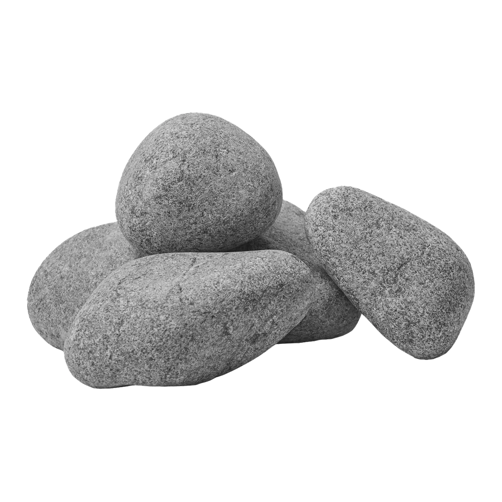 Rounded Olivine Diabase Sauna Stones, 5–10 cm (15 kg box) — product photo